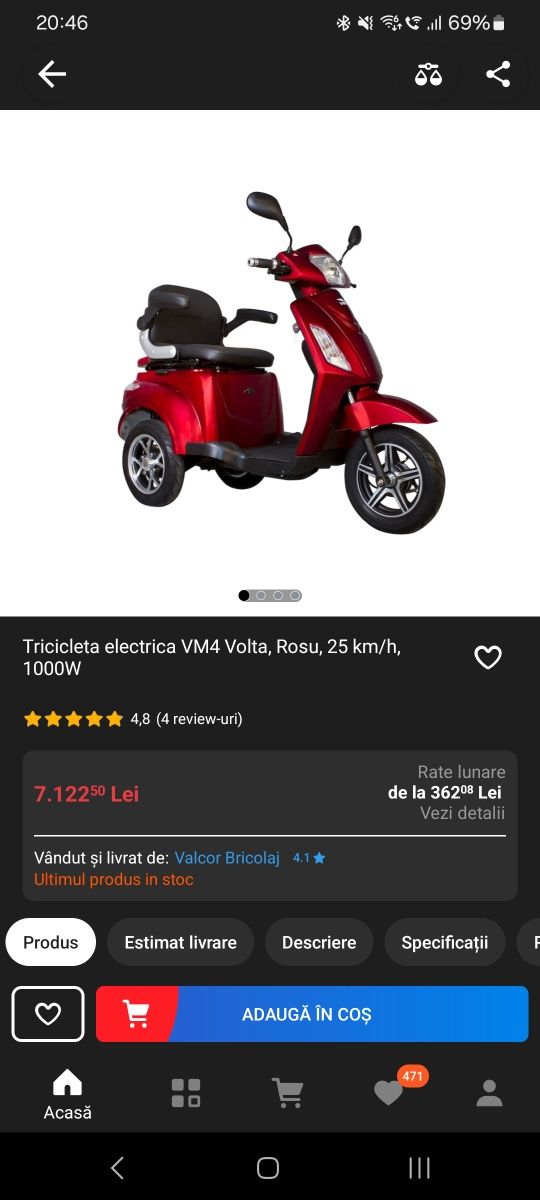 Tricicleta electrica Volta VM4