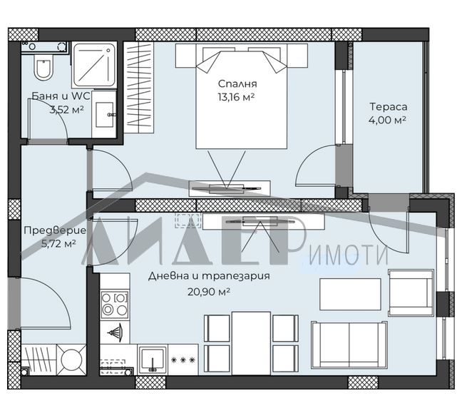 Нов 2-стаен в кв. Смирненски