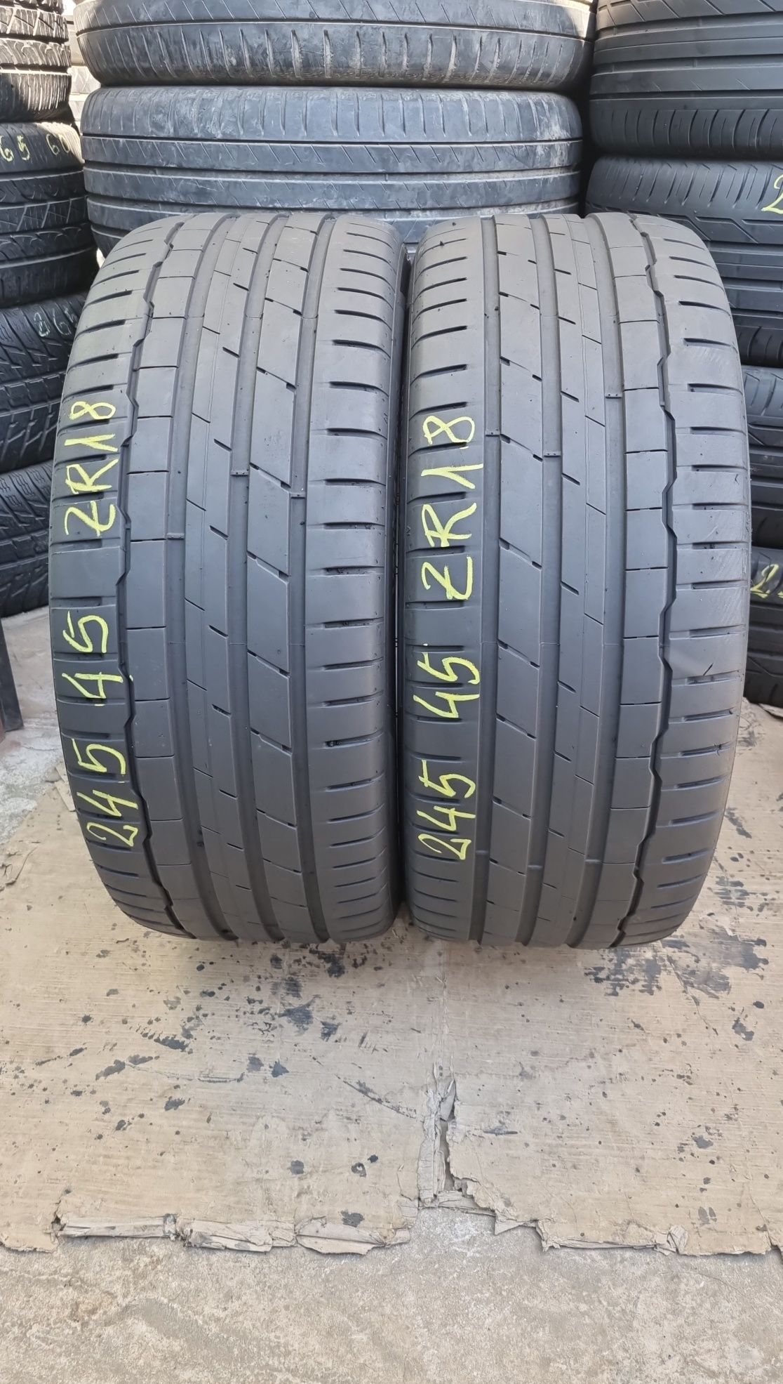 2 Anvelope Vară Hankook 245 45 ZR18 Stare Impecabilă DOT 0421.