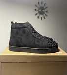 Christian Louboutin High Suede Black Spikes