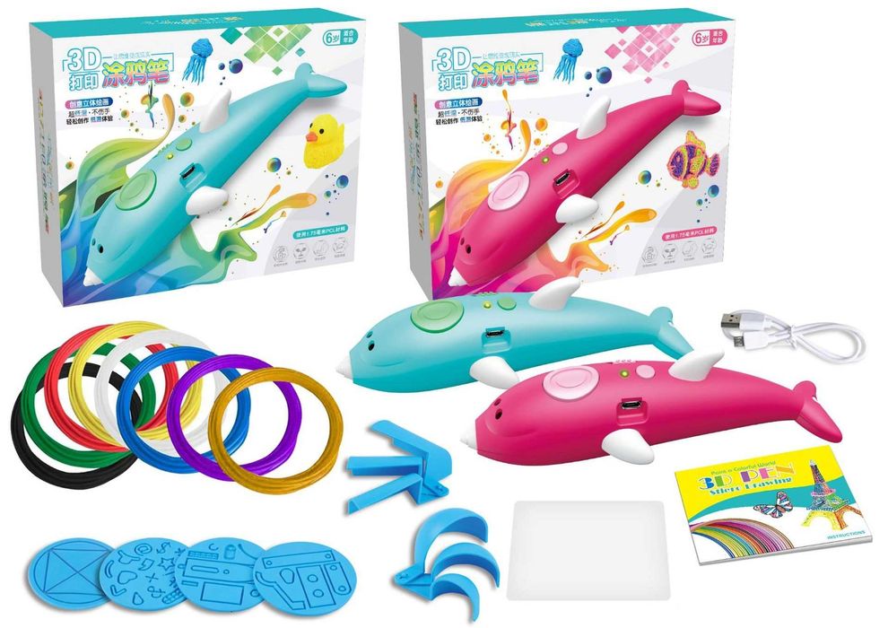 Безпроводные 3д ручки 3D pen Print, с аккумулятором,  в виде Дельфина