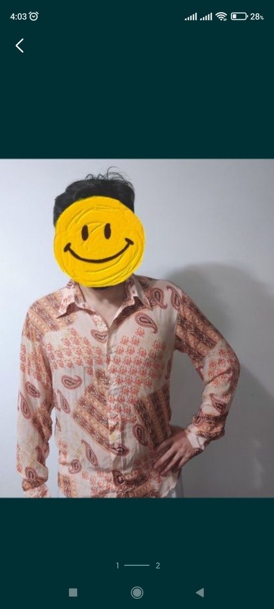 Мужская рубашка из шифона