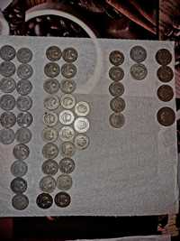 Monede vechi 5bani 15 bani 25 bani 1 leu ani 1966 1960 1975 1982