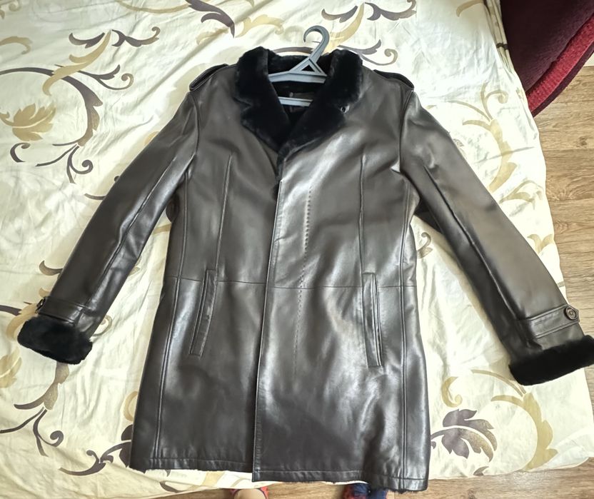 Кожаная куртка-дубленка