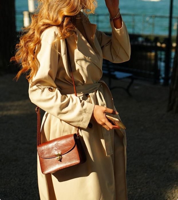 Кожаная коричневая сумка