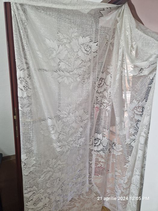 Perdea alba de Pascani 5,60 cm,perdea alba broderie