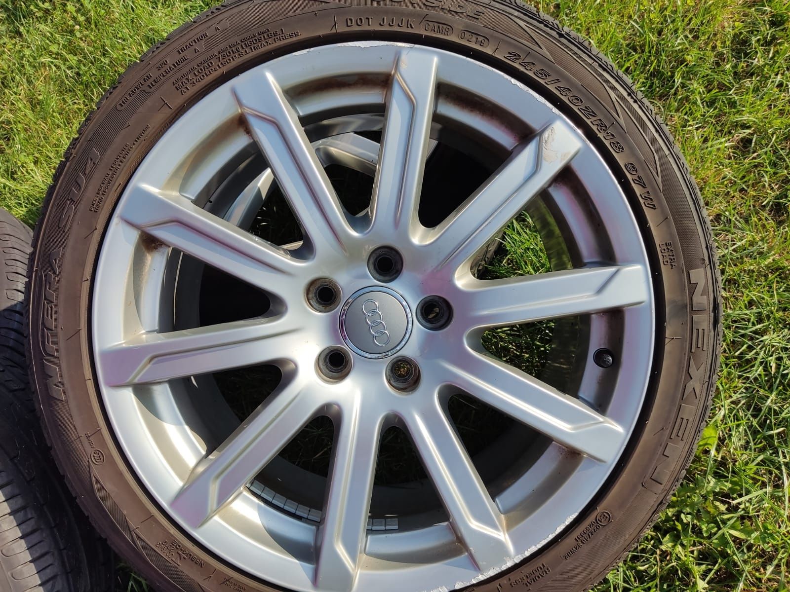 Vând jante originale Audi  second hand 5x112 J8 ET47 + cauciucuri