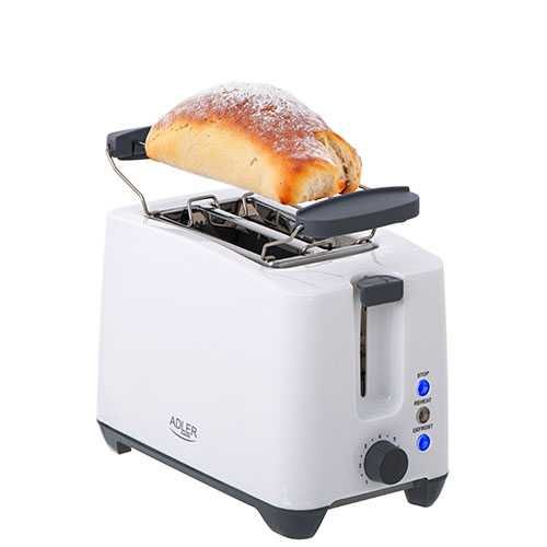 Prajitor paine Adler AD 3216, 2 felii, 1000 W, alb