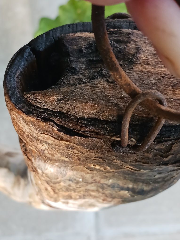Дървена купа с капак + катраница от стар рог