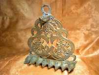 Iudaica, menorah arhaica bronz, sec 18, antique, colectie, cadou