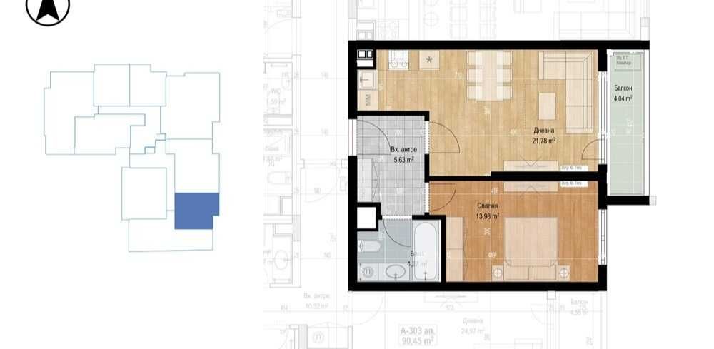 Продава се Двустаен апартамент в София, Младост 4 - 68 кв.м за 2000 €/кв.м - Снимка #1