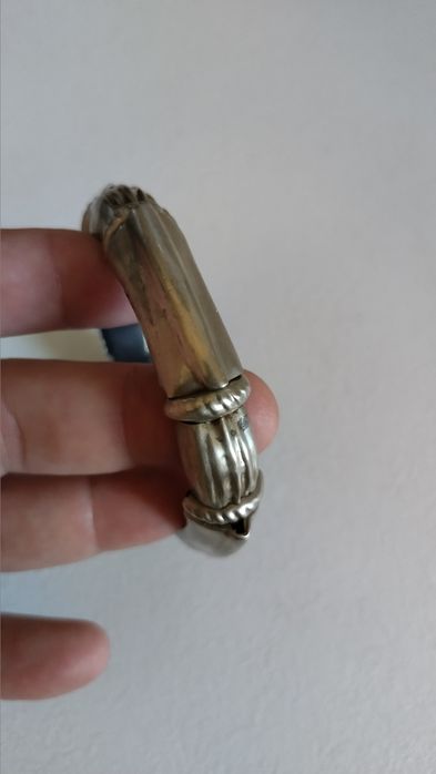 Brățară vintage din argint și abanos