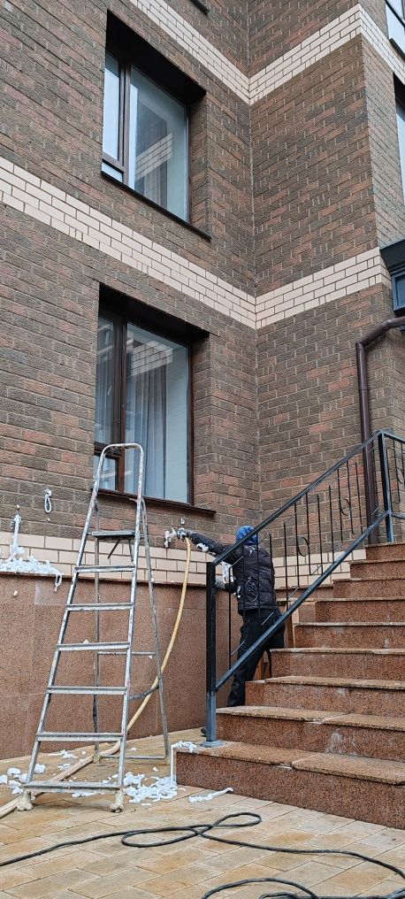 Утепление домов стена фасад крыша мансар пена пенаизол