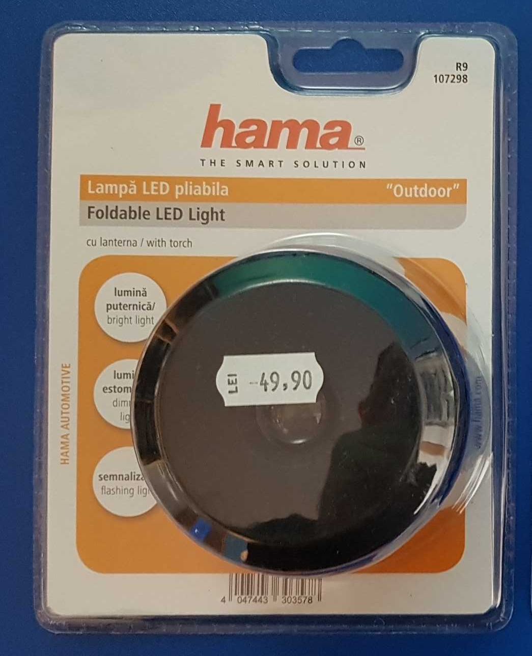 Lanterna LED Hama Outdoor R9107298, 3x AA, Negru/albastru