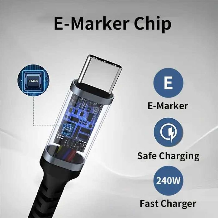 Кабел за бързо зареждане PD3.1 7A Cable USB-C 240/120W Type-C до USB-C