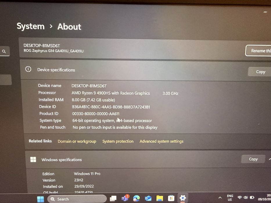 Asus Zephyrus ROG G14 Ryzen 9 4900HS, GTX 1660TI, Stare Impecabila