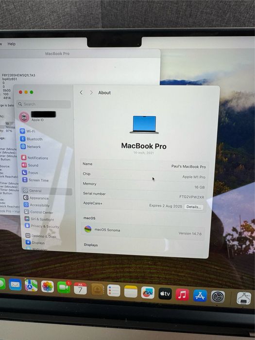Macbook Pro 14” M1 Pro 16gb 512ssd