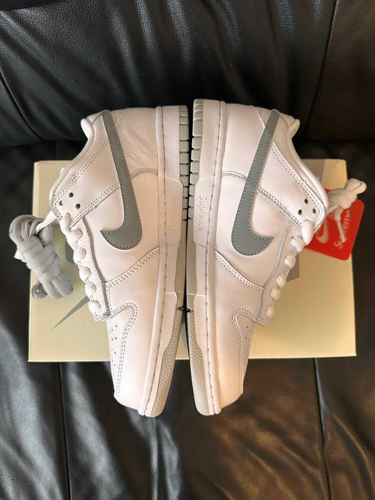 Nike Dunk SB Low x Supreme 94 White Metallic Silver