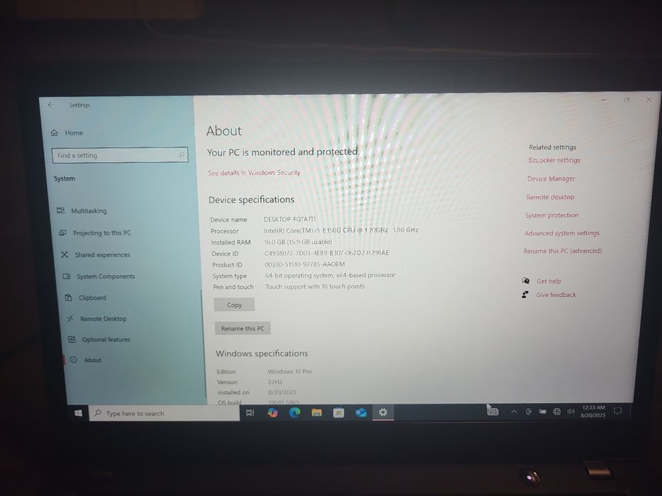 Laptop Lenovo ThinkPad T480s