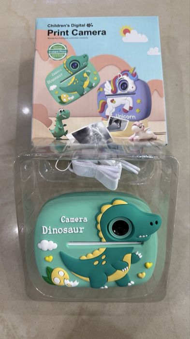 Детски фотоапарат с принтер динозавър , еднорог/Children camera print