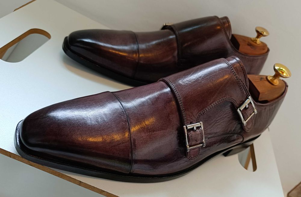 Pantofi monk de lux 41 42 lucrati manual Melvin & Hamilton NOI piele