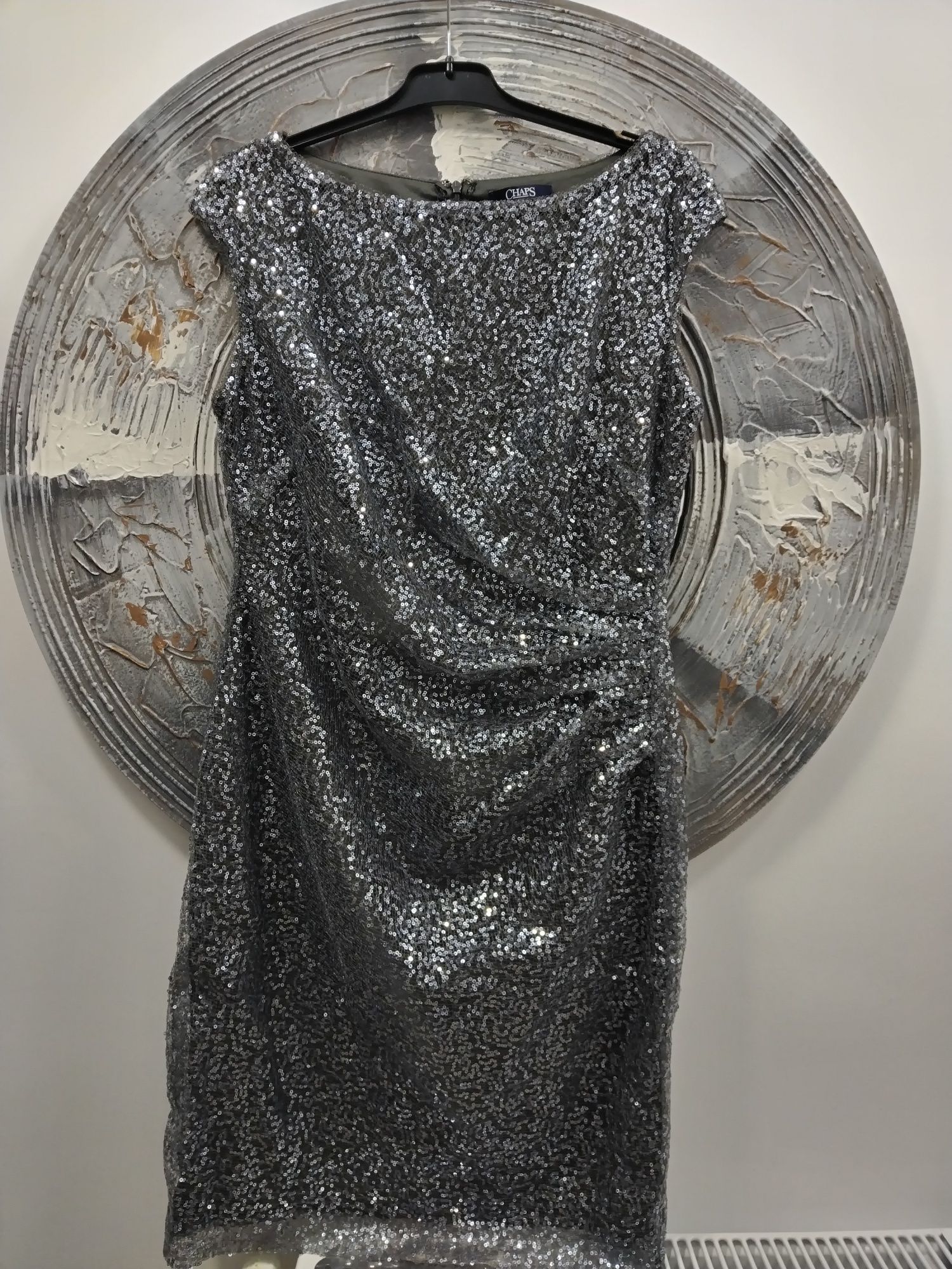 Rochie de seara sau de cocktail argintie Reducere