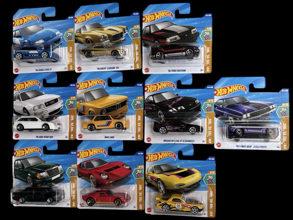 Hot wheels серии 1-10 The 90’s / 70’s vs 90’s