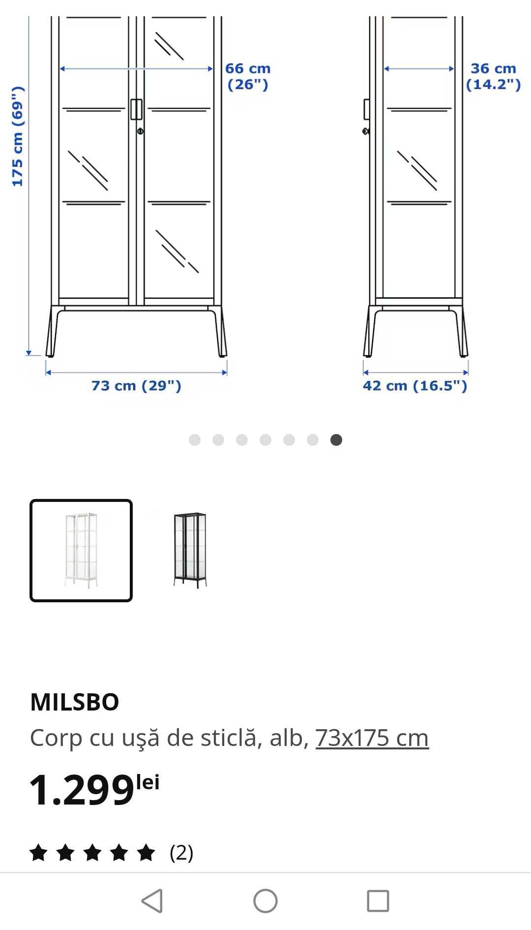 Vitrina Milsbo Ikea, alba, noua in cutie