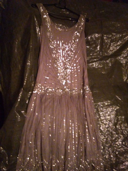 Rochie de ocazie stil retro cu margele cusutete