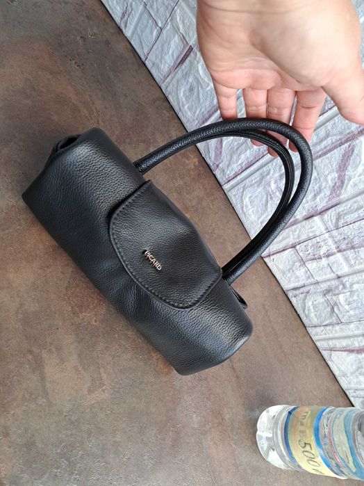 дамска чанта,черна кожена чанта PICARD-естествена кожа