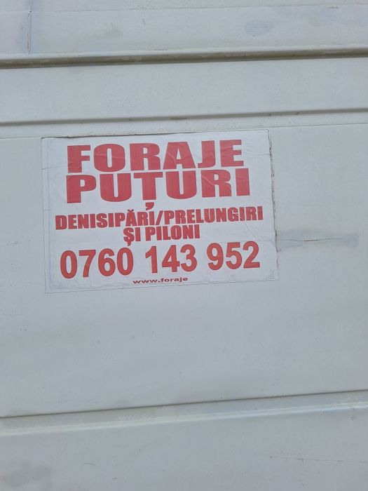 Foraje puțuri apa prelungirii denisipări și piloni