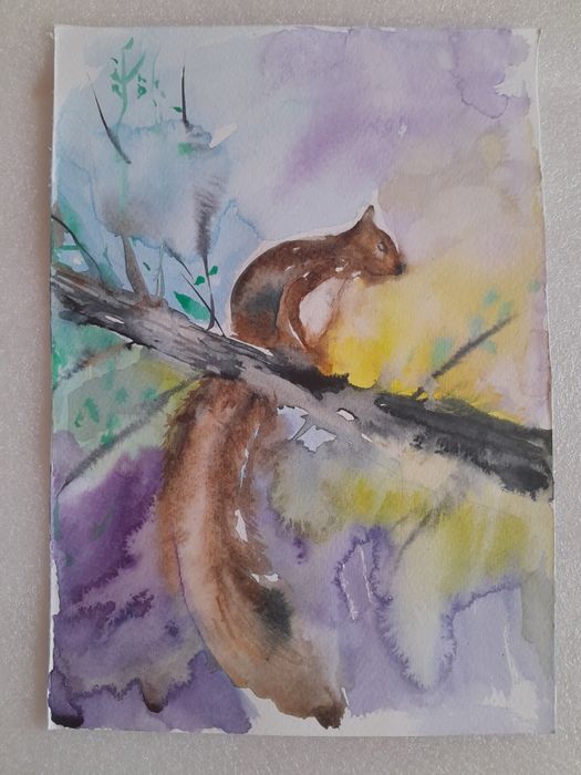 Картина: "Катерица" - акварел