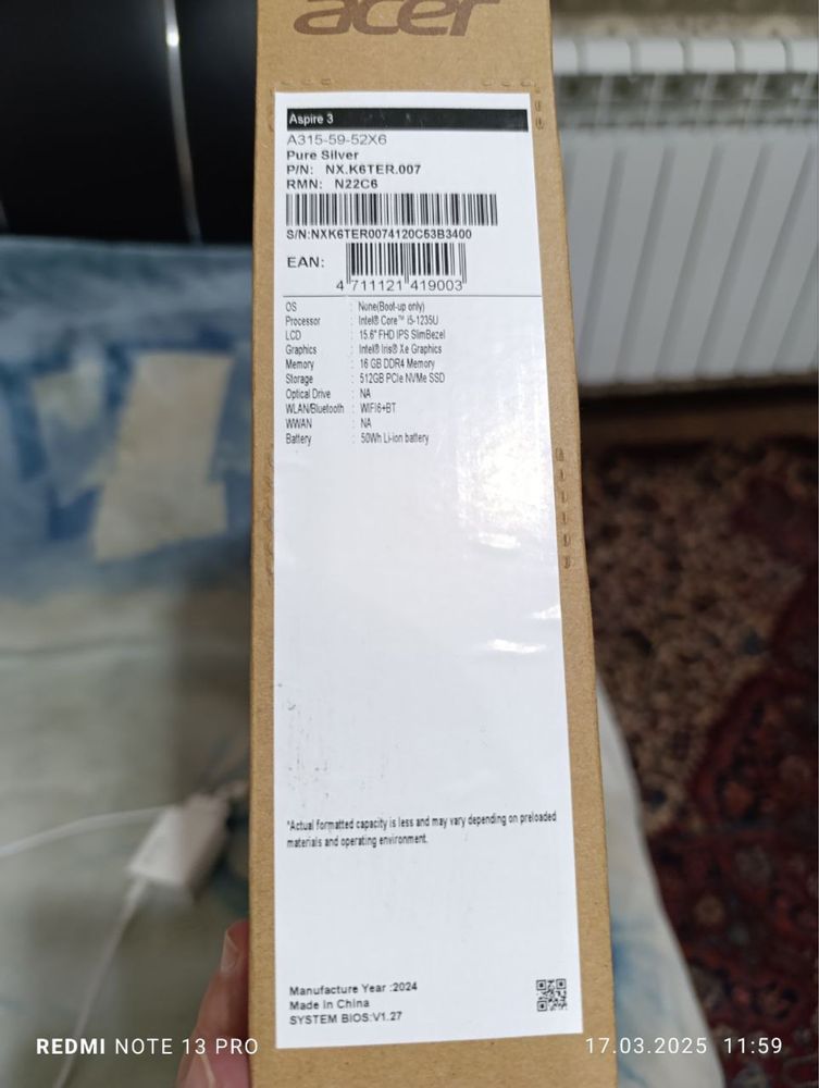 Acer i5-1235U 16/512GB