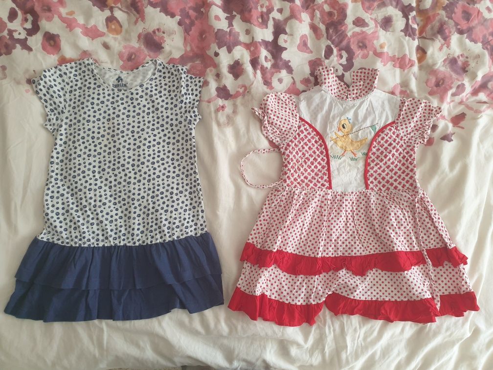 Set 2 rochii fete rochite copii 4-6 ani - 110/116 cm - livrare gratuit