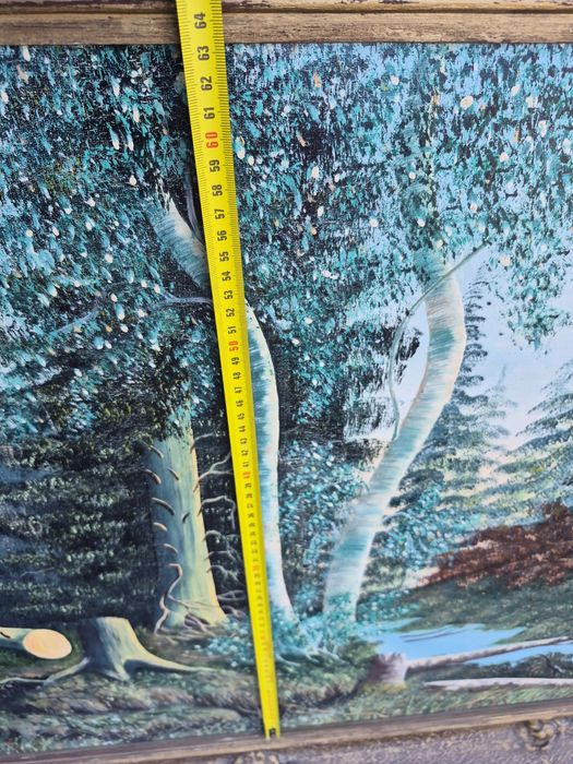 Vând Rama si tablou pictat manual pe pinza de pictorul BELU