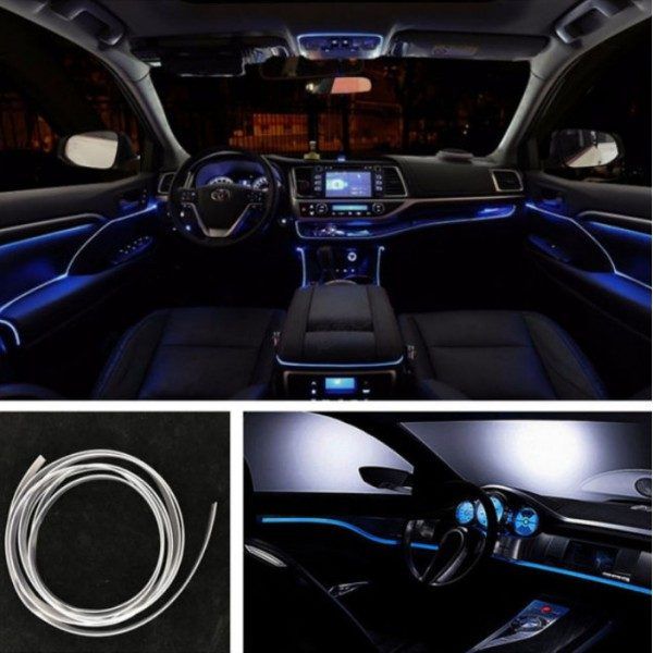 LED лента неон осветление интериор кола автомобил