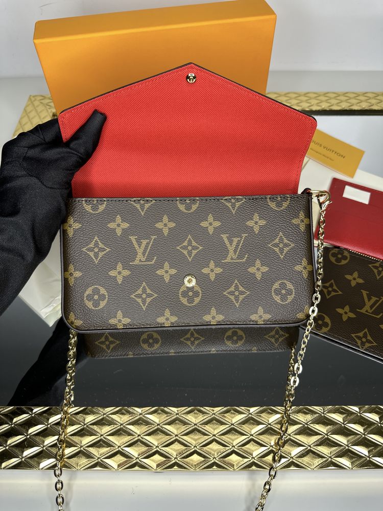 Geanta Louis Vuitton model FELICIE piele canvas 100% cutie cadou