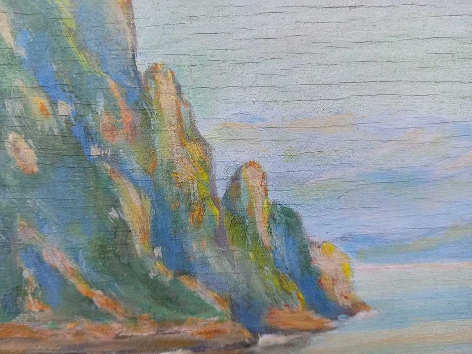 Tablou vechi - cerul oglindit - semnat F. Hillebrand