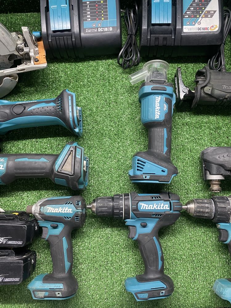 Makita 18v ъглошлайф/винтоверт/саблен трион/радио/батерии/зарядно