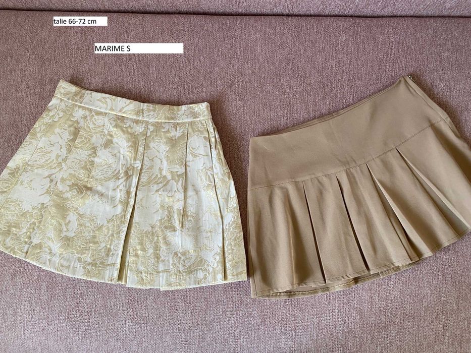 Lot fusta mini sau midi marime S sau M carouri pliuri femei dantela