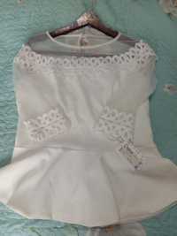 Новая белая блузка с кружевом