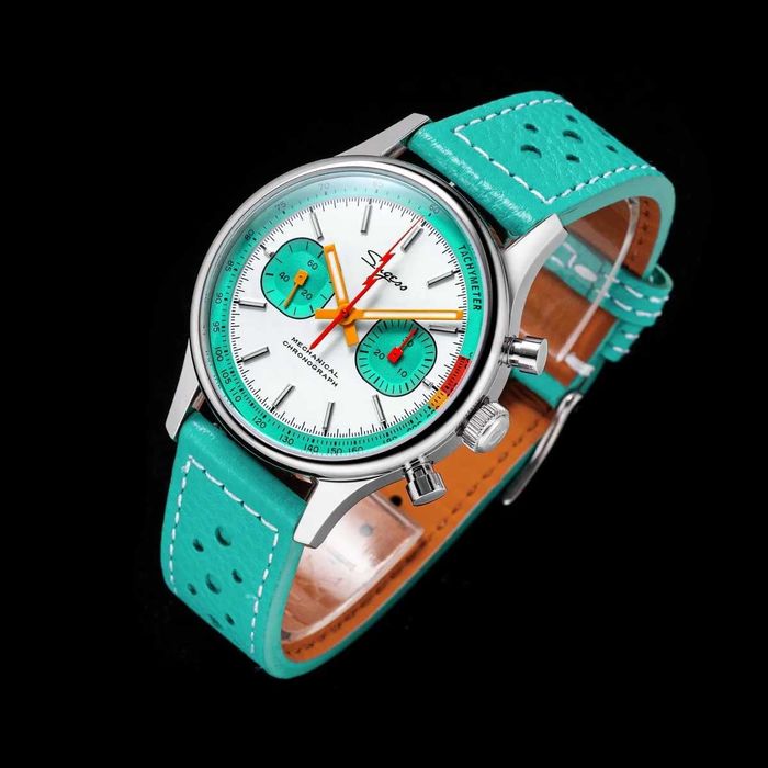 Sugess 1963 Chronograf Seagull ST19 Mecanic Safir Pilot Militar Racing