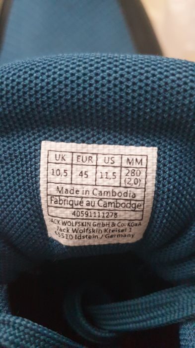 Pantofi de barbati Jack Wolfskin 45 ! Nou