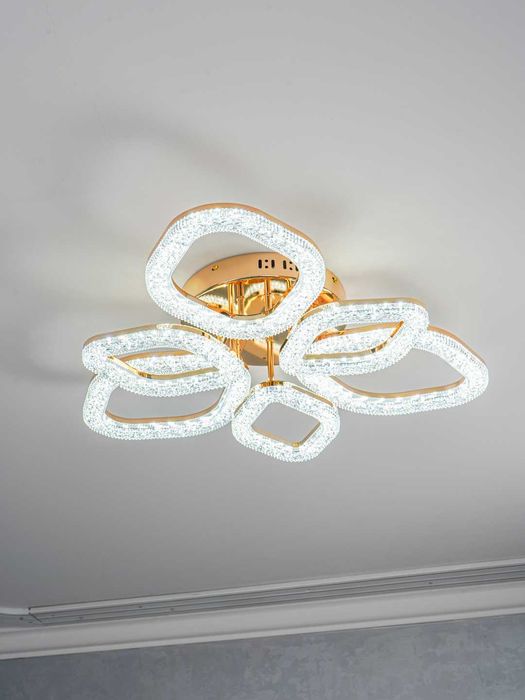 Lyustra LED, pultli, 3 xil yoritish rejim, zal, oshxona uchun qandil..