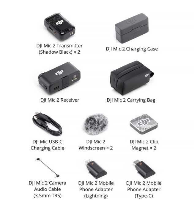 микрофон DJI Mic 2 (2 TX + 1 RX)  Възможен бартер