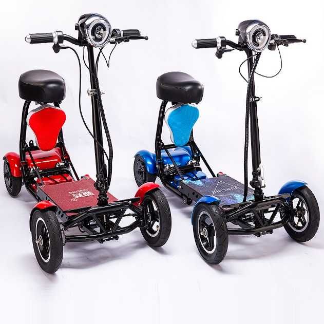 Электрический 4х колесный складной самокат, скутер для пожилых людей