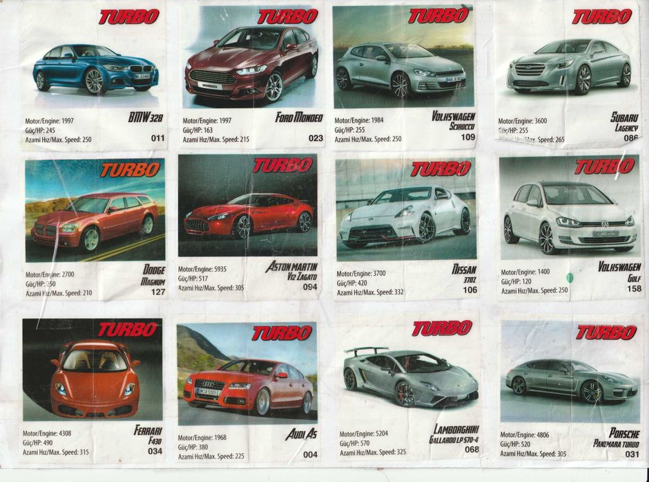 Colecție 36 Masini Turbo originale