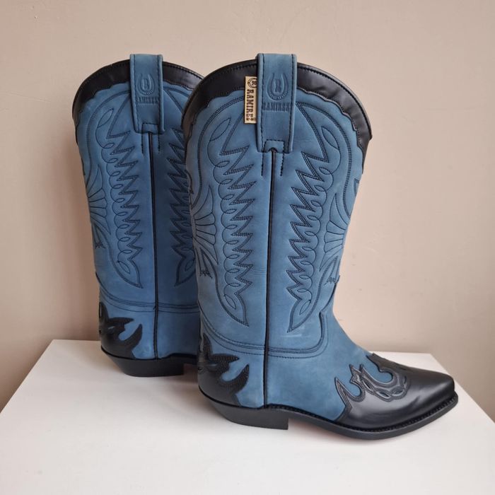 Дамски каубойски ботуши от естествена кожа