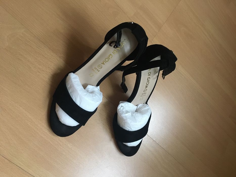 Sandale negre piele - livrare gratuita