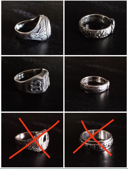 Inel SS totenkopf antipartizani ww2 argint